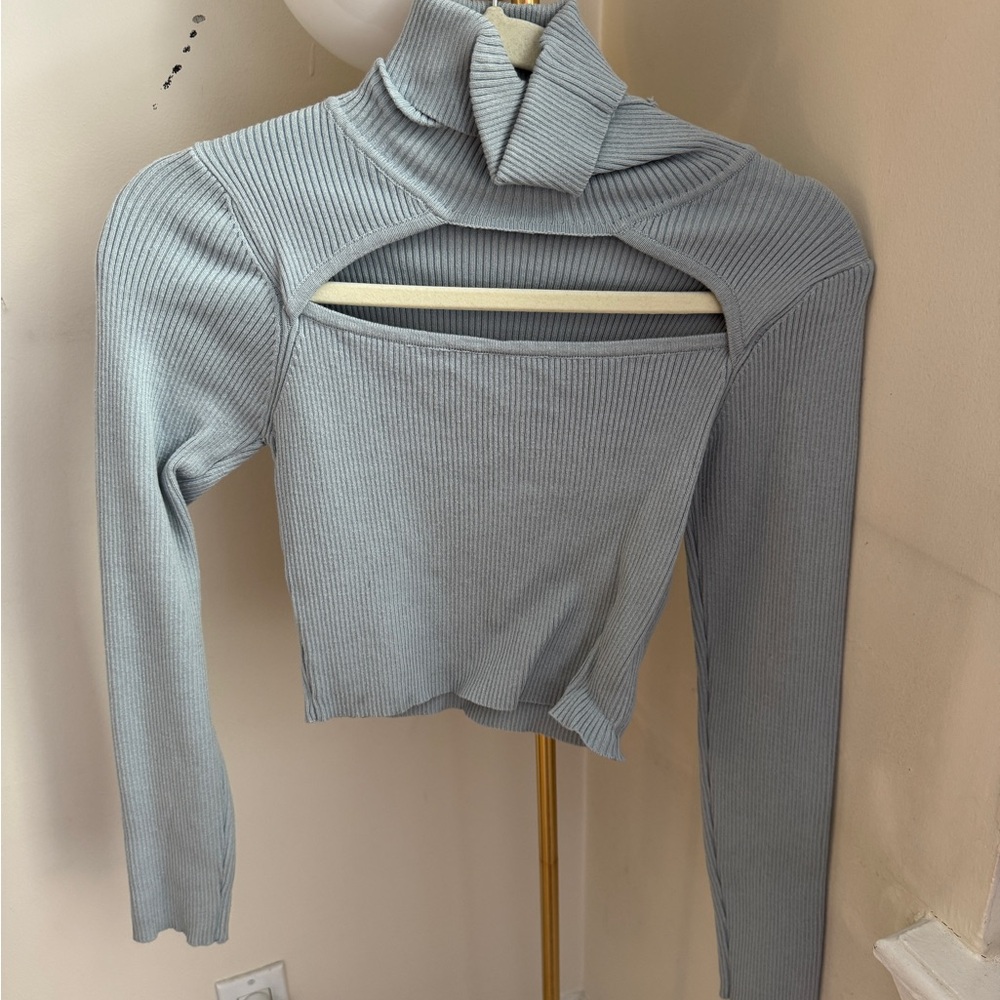 Lane 201- turkneck cropped sweater